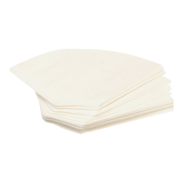 A stack of Wilbur Curtis #4 white coffee filters.