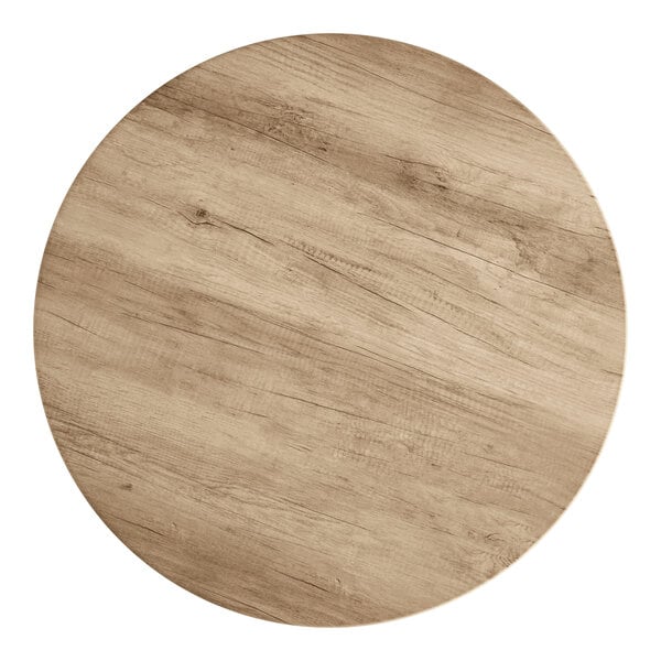 Lancaster Table & Seating 42" Round Thermo-Formed MDF Table Top with Gray Wood Finish