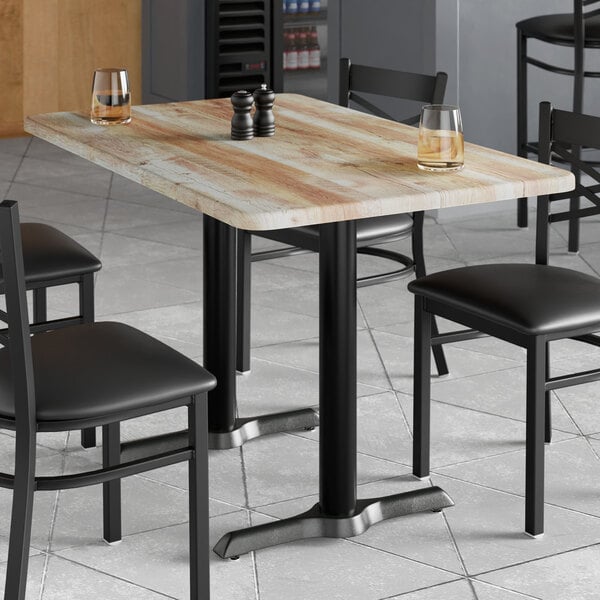 Lancaster Table & Seating 30" x 48" Rectangular Thermo-Formed MDF Standard Height Table with Barnwood Finish