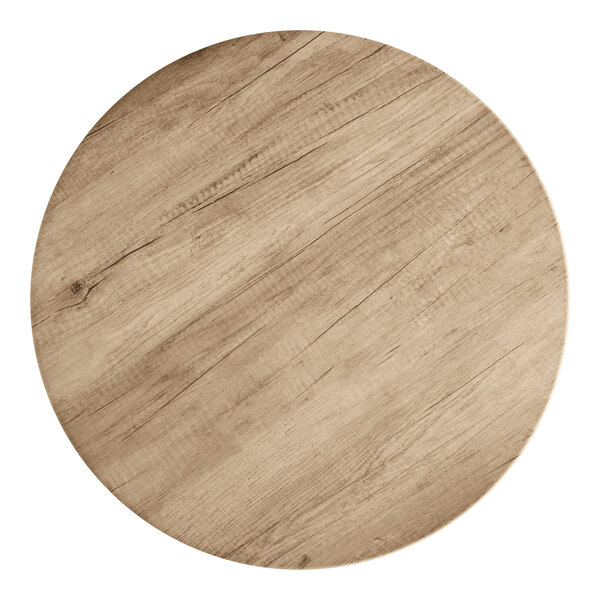 Lancaster Table & Seating 30" Round Thermo-Formed MDF Table Top with Gray Wood Finish