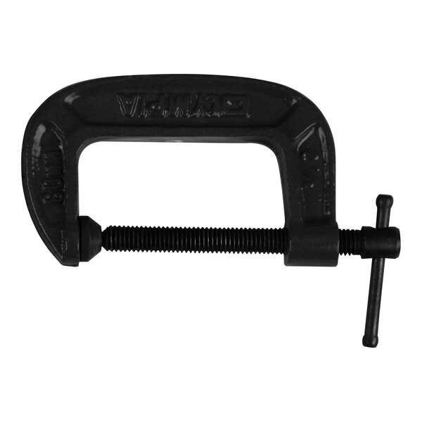 A black metal Olympia Tools C-Clamp with a screw.