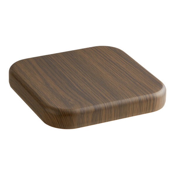 Lancaster Table & Seating 8" x 8" Square Thermo-Formed MDF Table Top with Dark Walnut Finish - Sample