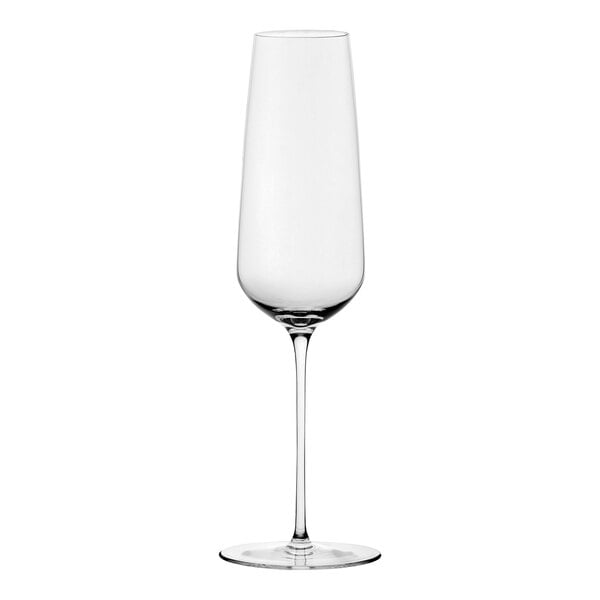 A clear Nude Stem Zero Vertigo wine glass with a stem.