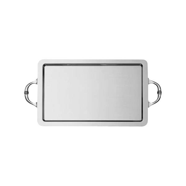 A rectangular stainless steel WMF serving tray with handles.