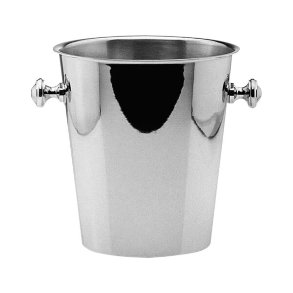 A Hepp stainless steel wine and champagne cooler with handles.
