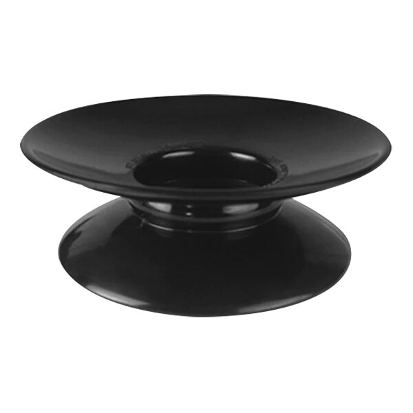 A Dalebrook black melamine pedestal stand with a circular base.