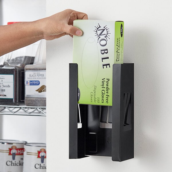 Noble Products Black Magnetic Single Box Disposable Glove Dispenser