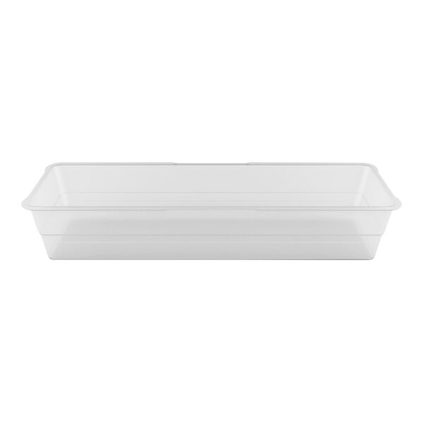 A clear acrylic rectangular container with a lid.