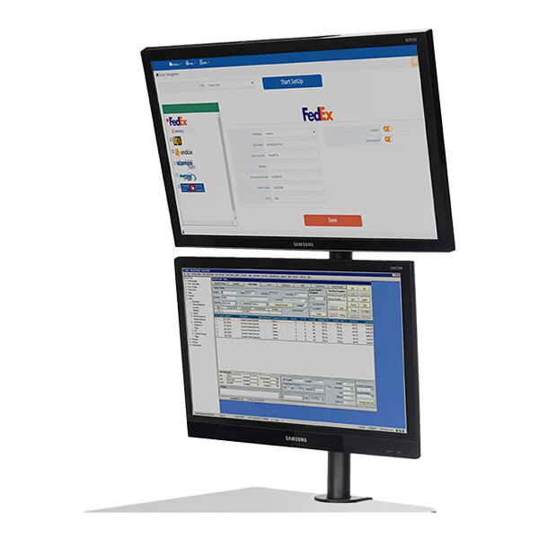 Newcastle Systems B268 Post-Mount 27" Dual Monitor Holder for PC, NB, EcoCart, and Apex Series - 20 lb. Capacity