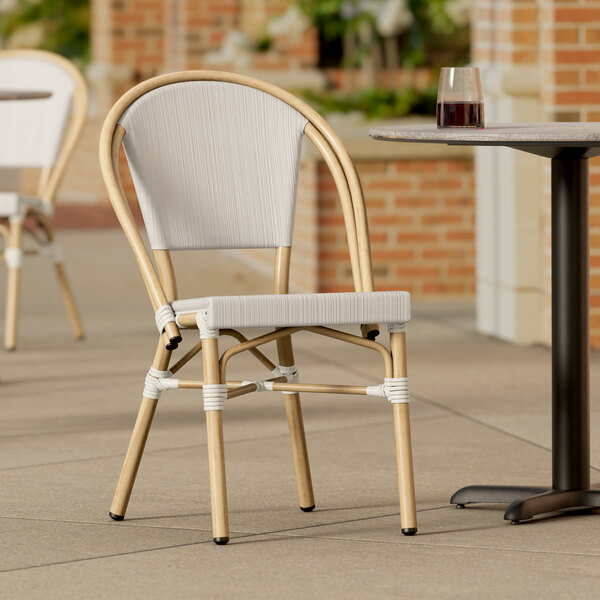 Lancaster Table & Seating Gray Teslin Outdoor Side Chair