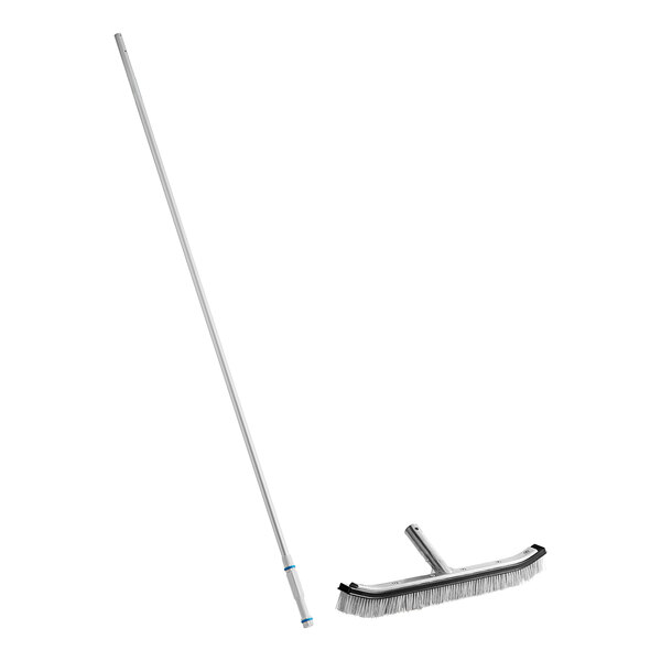 Kemp USA 8' to 16' 2-Way Telescoping Swimming Pool Brush with Nylon and Stainless Steel Bristles 896PLBRNS16K