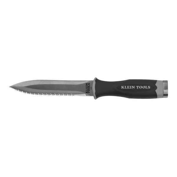 A Klein Tools duct knife with a black handle.