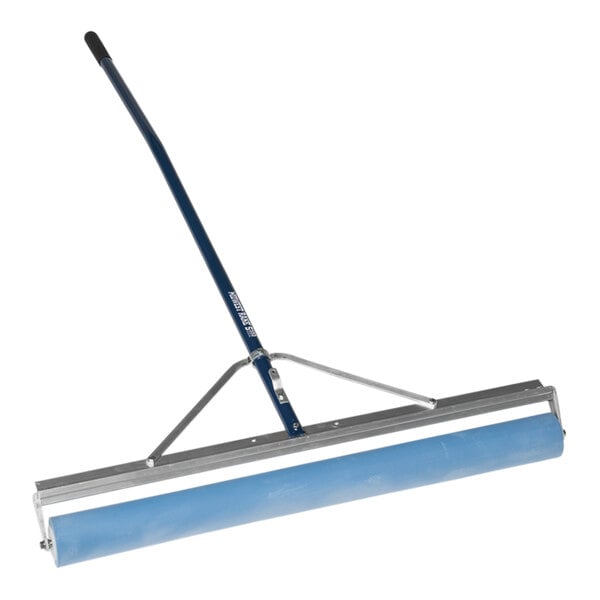 A blue Midwest Rake PVA-absorbent roller squeegee with a long handle.