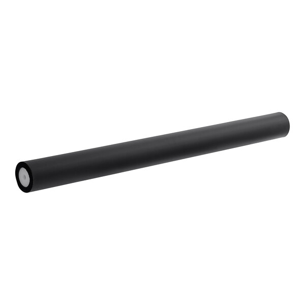 A black tube with a long white handle.