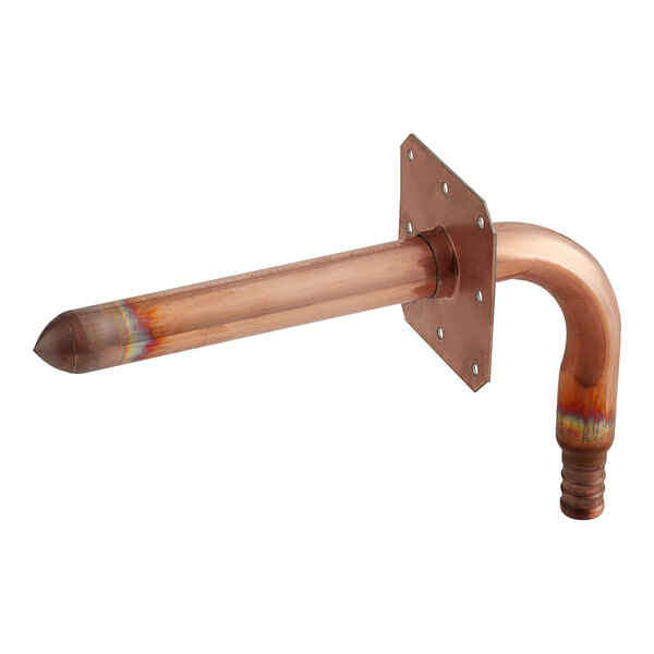 A copper pipe with a Sioux Chief copper stub out elbow attached to it.