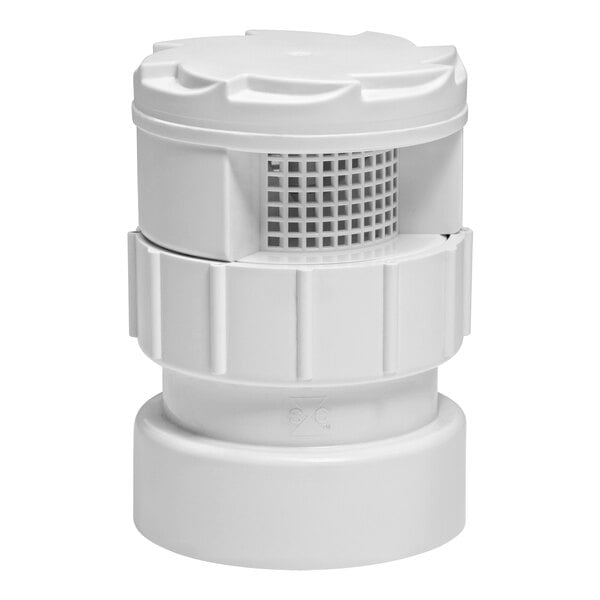 A Sioux Chief TurboVent air admittance valve with a white cap and PVC adapter.