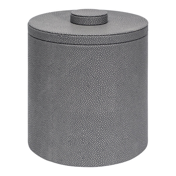 A grey cylinder container with a smoke lid.