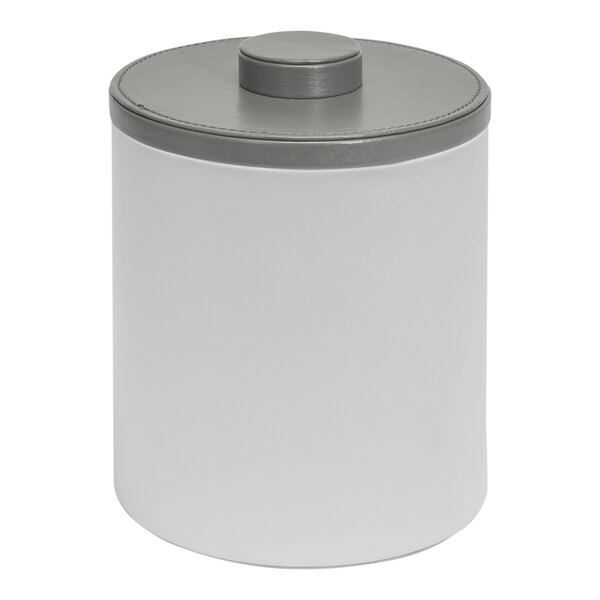 A white container with a grey lid.