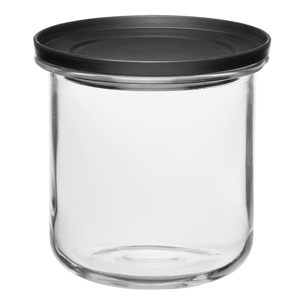 Anchor Hocking Goode 3 Qt. Stackable Glass Sundry Jar with Black Lid 13866 - 2/Case