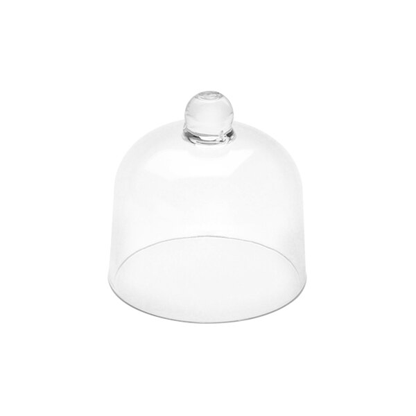 A clear polycarbonate dome cover with a round top.