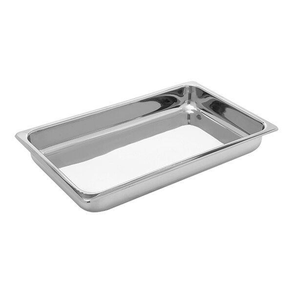 An American Metalcraft stainless steel rectangular food pan.