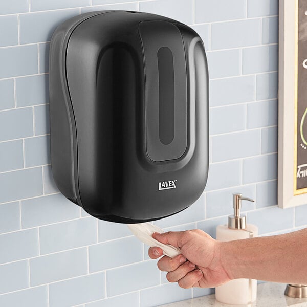 Lavex Black Self-Adjusting Center Pull Paper Towel Dispenser