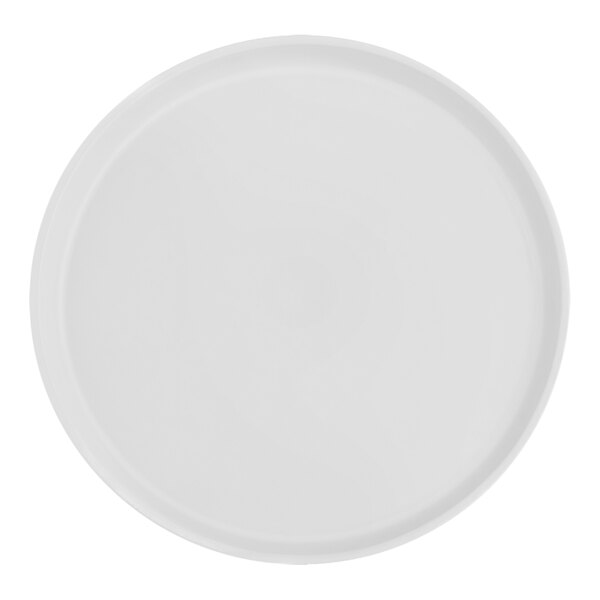 A Santa Anita Reflections Glacier stoneware gourmet plate with a round rim on a white background.