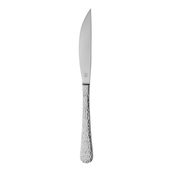 A RAK Youngstown stainless steel steak knife with a textured handle.