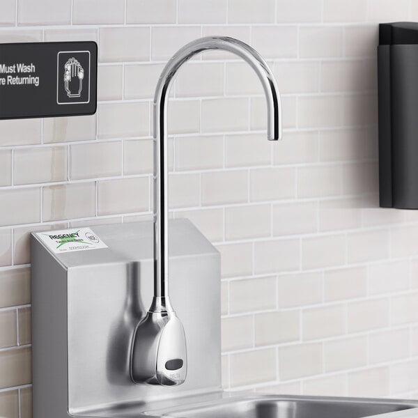 Delta Faucet 1501T4670 Wall-Mount Electronic Touchless Faucet with 6" Gooseneck Spout