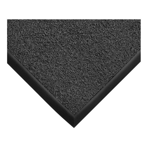 A dark gray backless vinyl scraper mat with a black border.