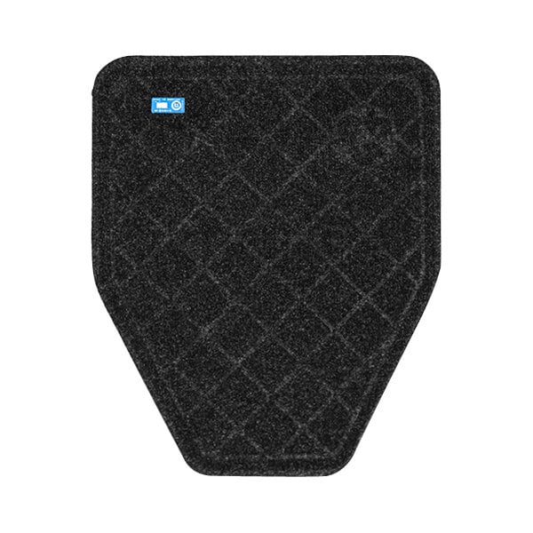 A charcoal black urinal mat with a diamond pattern.