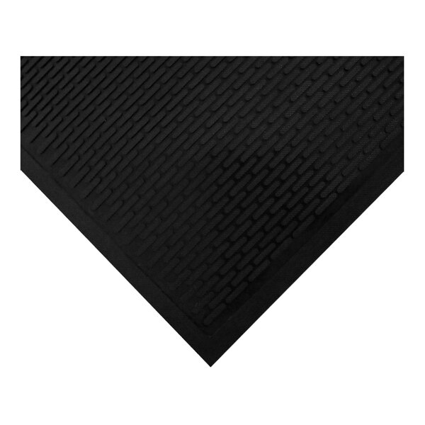 A black rectangular mat with a square pattern and a black border.