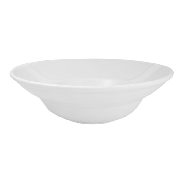 A RAK Youngstown ivory china pasta bowl with a curved edge on a white background.