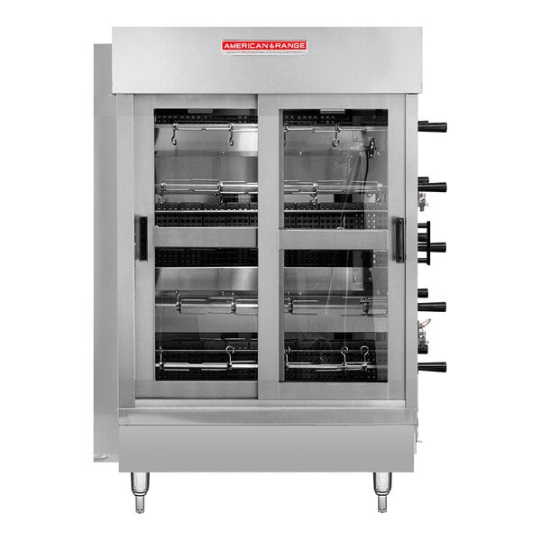 American Range ACB-4 Natural Gas Countertop Rotisserie with 4 Spits - 35,000 BTU