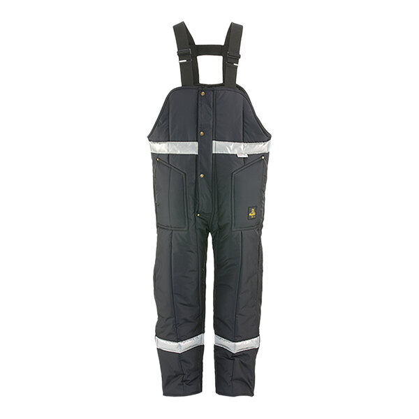 A black RefrigiWear overall with reflective tape.