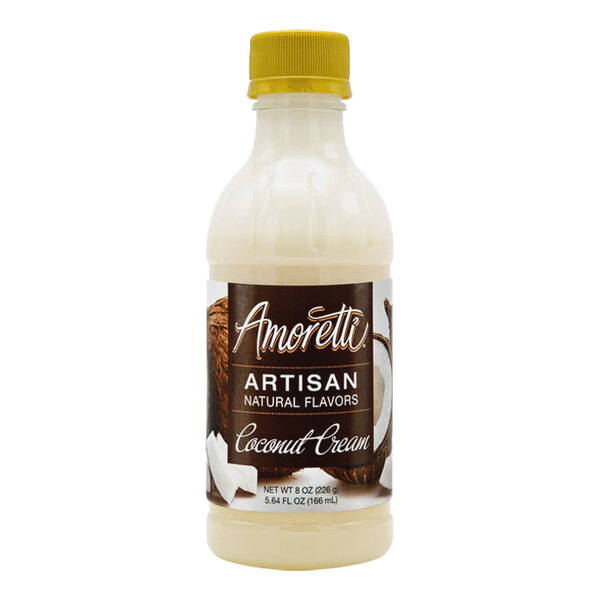 A bottle of Amoretti Coconut Cream Artisan Natural Flavor Paste.