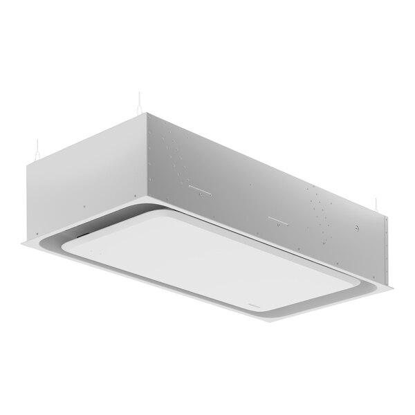 A rectangular white light fixture with a white background.