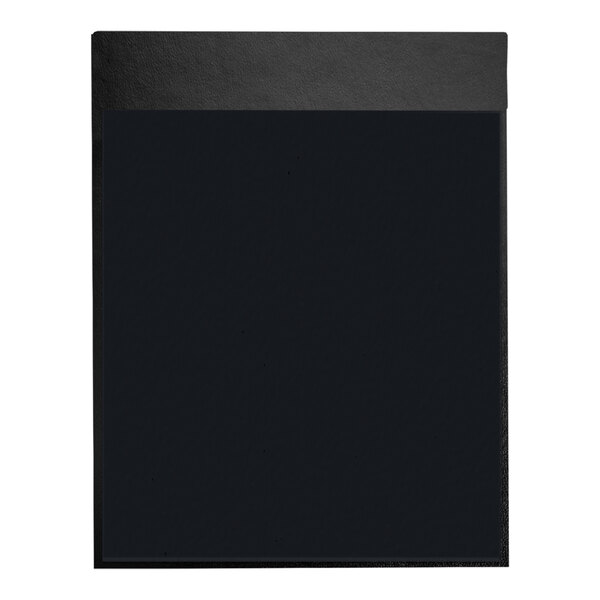 An Oakmont black rectangular hardback menu board with a black band.