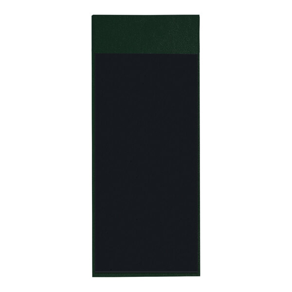 A rectangular black object with a green border.