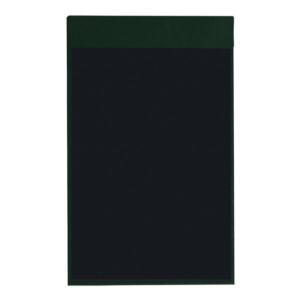 A black rectangular menu board with a green border and white text on a green background.