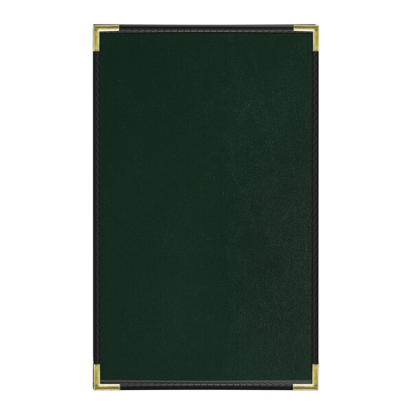 A green rectangular Oakmont menu cover with gold corners.