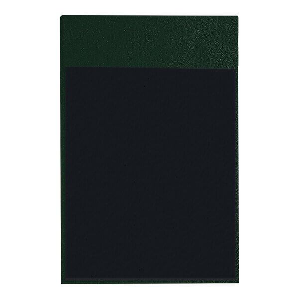 A black rectangular menu board with green edges.