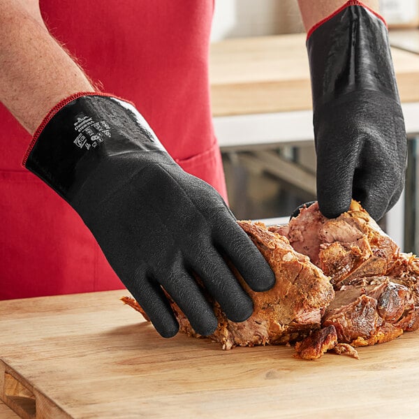 Showa Black Cotton-Lined Neoprene Insulated Rough Grip Gloves