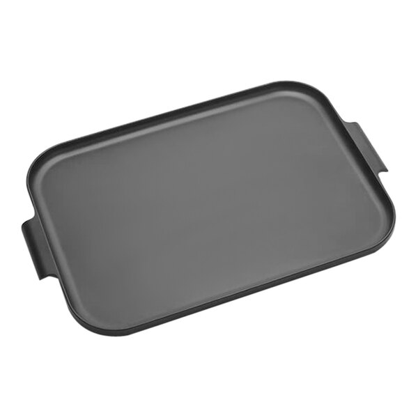 An American Metalcraft black rectangular tray with handles.