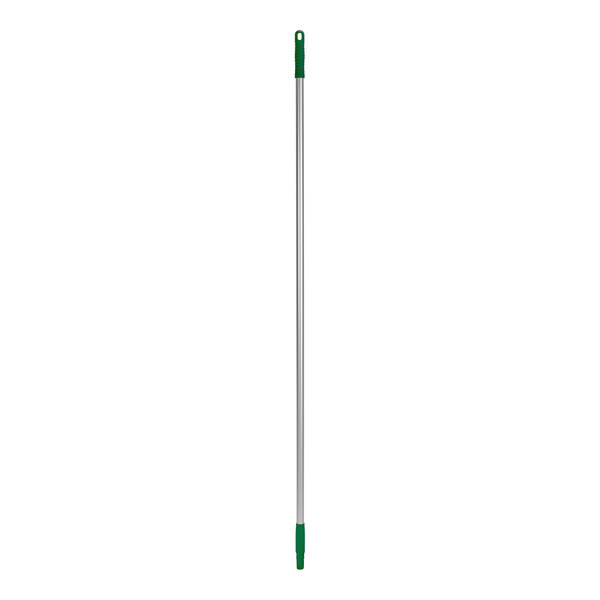 A Remco green aluminum handle for floor squeegees.