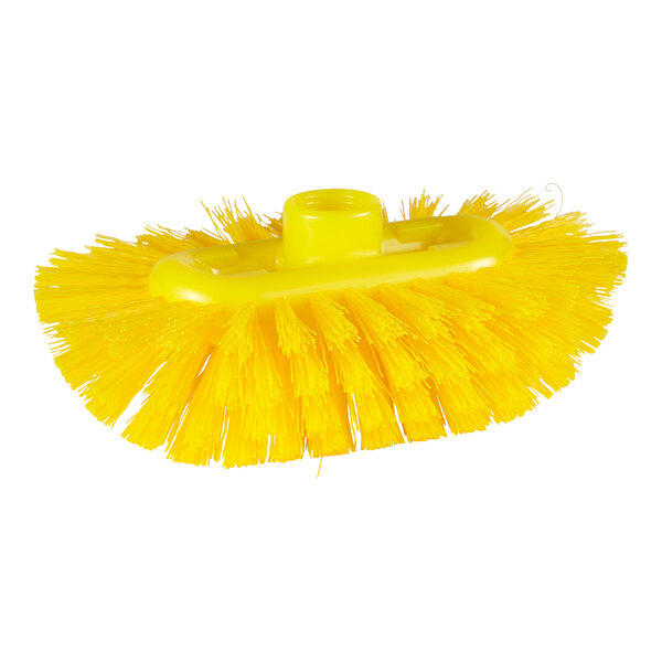 A yellow Remco ColorCore tank brush with stiff bristles.