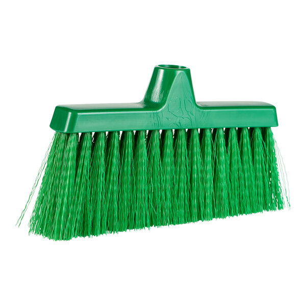 A green Remco ColorCore lobby broom head with long bristles.