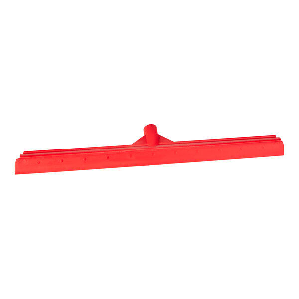 A red Remco ColorCore floor squeegee with a red rubber blade and handle.