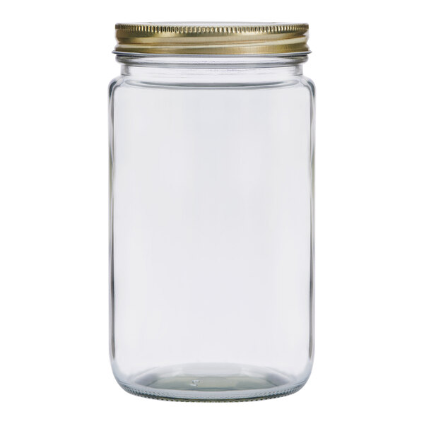 Libbey 32 oz. Customizable Drinking Jar with Lid - 12/Case