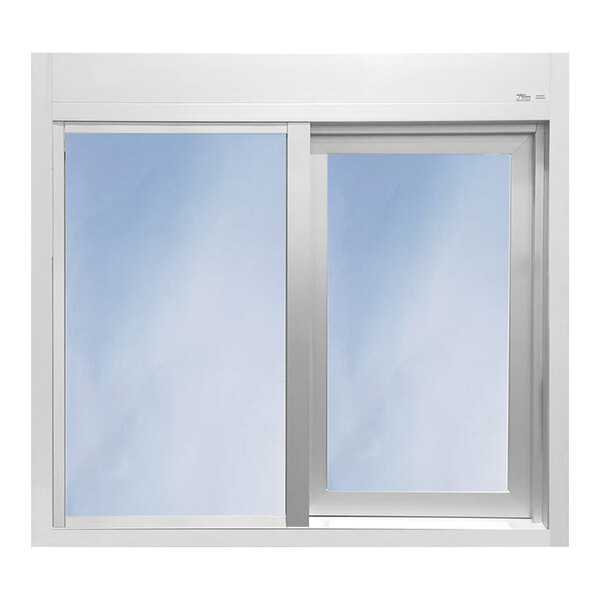 Ready Access 65327512 Model 275 47 1/2" x 4" x 35 3/4" Silver Right-to-Left Manual Drive-Thru Window with 1/4" Tempered Glass
